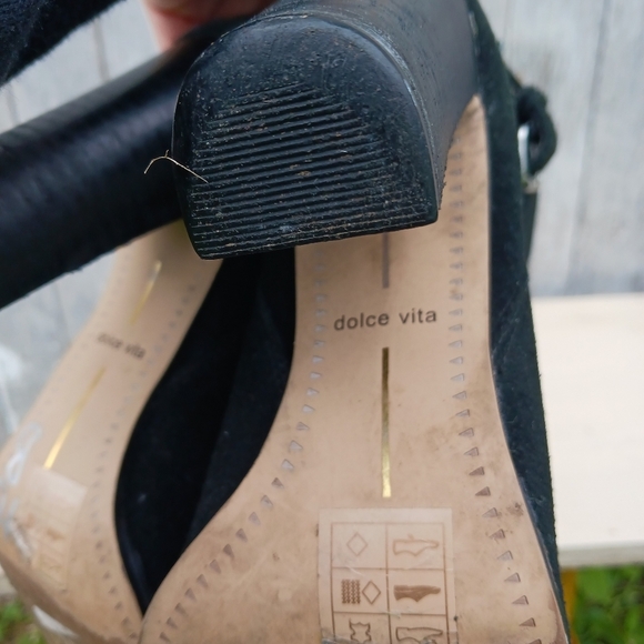 DolceVita Marenn Ankle Boots Buckle Detail Side Zip Suede Black Womens Sz 8.5 - Picture 7 of 8